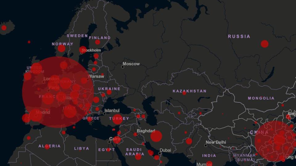 COVID dashboard by John Hopkins