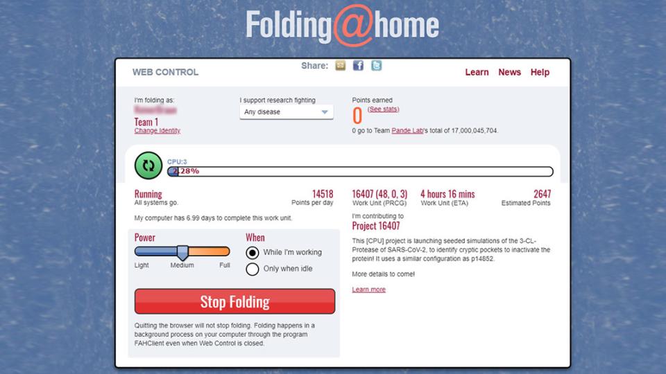 Folding@home page screenshot